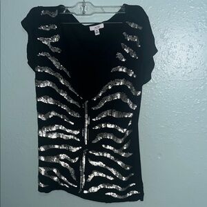 Cache Black and Silver Short Sleeve Tee